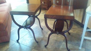 leather top end tables