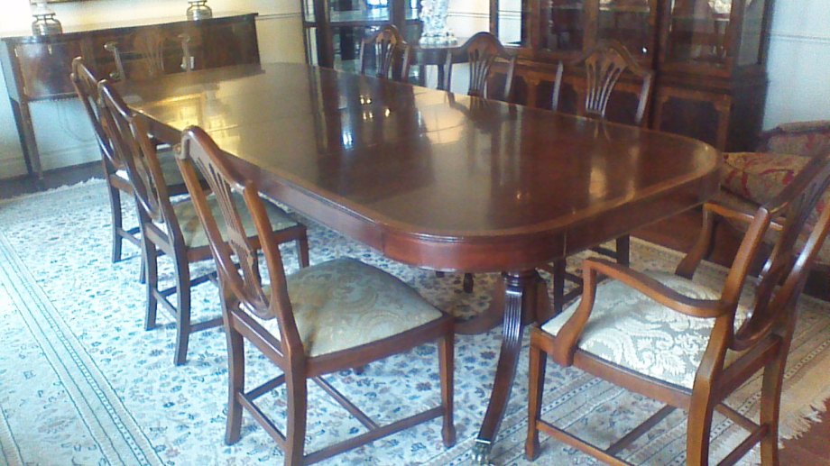 Mahogany Inlaid Dining Table